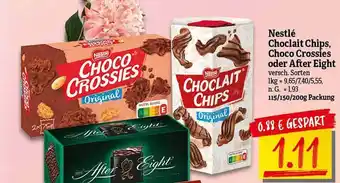 NP Discount Nestlé choclait chips, choco crossies oder after eight Angebot