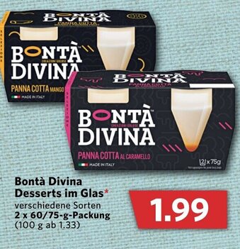 Combi Bontà Divina Desserts im Glas 2x60/75g Angebot