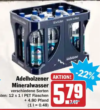 Hit Adelholzener Mineralwasser 12x1L Angebot