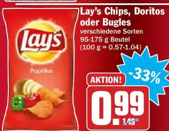 Hit Lay's Chips, Doritos oder Bugles 95-175g Beutel Angebot