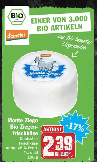 Hit Monte Ziego Bio Ziegenfrischkäse 100g Angebot