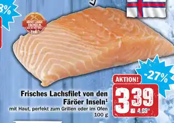 Hit Frisches lachsfilet von den Färöer Inseln 100g Angebot