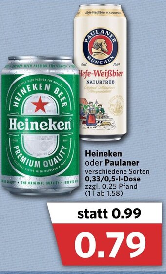 Combi Heineken oder Paulaner 0,33/0,5L Dose Angebot