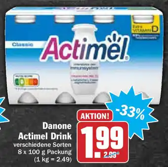 Hit Danone Actimel Drink 8 x 100 g Angebot