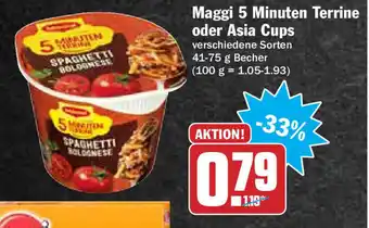 Hit Maggi 5 Minuten Terrine  oder Asia Cups 41-75g Becher Angebot