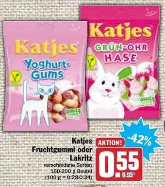 Hit Katjes Fruchtgummi oder Lakritz 160-200g Beutel Angebot