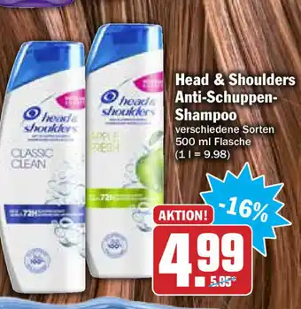 Hit Head & Shoulders Anti Schuppen Shampoo 500ml Angebot