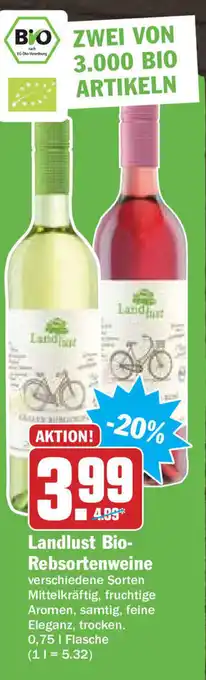 Hit Landlust Bio-Rebsortenweine 0,75L Angebot