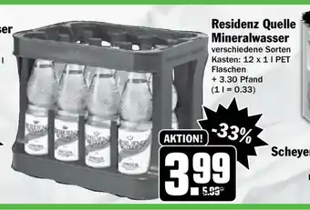 Hit Residenz Quelle Mineralwasser 12x1L Angebot