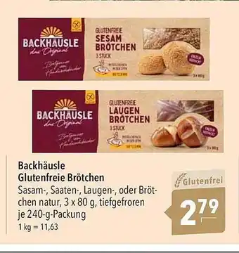 CITTI Markt Backhäusle glutenfreie brötchen Angebot