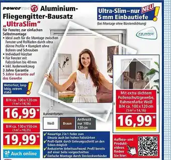 Norma Powertec aluminium-fliegengitter-bausatz „ultraslim“ Angebot