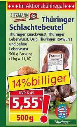 Norma Zitzmann thüringer schlachtebeutel Angebot