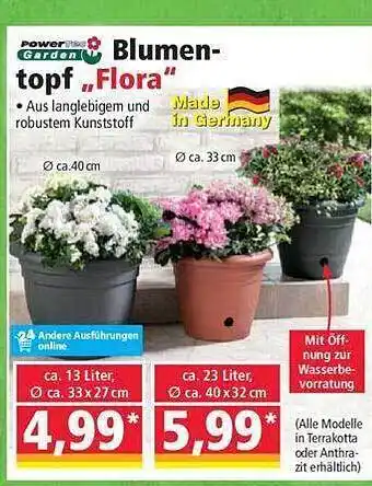 Norma Powertec garden blumentopf „flora“ Angebot