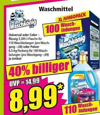 Norma Waschmittel universal oder color flüssig oder pulver Angebot