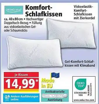 Norma Ortho-vital komfort-schlafkissen Angebot