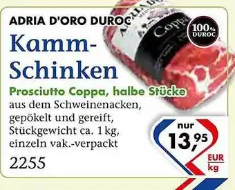 Recke Fleischwaren Adria d'oro duroc kammschinken Angebot