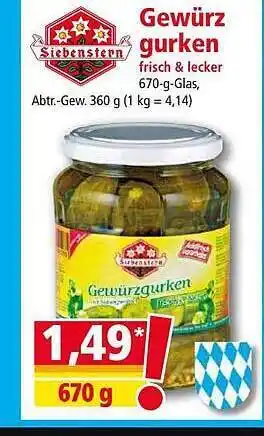 Norma Siebenstern gewürz gurken Angebot