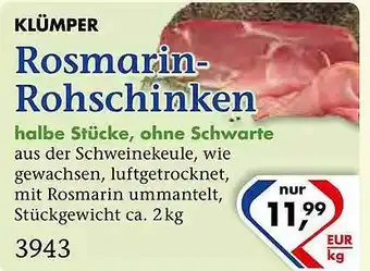 Recke Fleischwaren Klümper rosmarinrohschinken Angebot