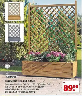 Hagebau Mr. gardener blumenkasten mit gitter Angebot