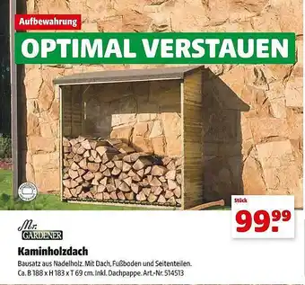 Hagebau Mr. gardener kaminholzdach Angebot