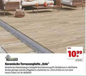 Hagebau Mr. gardener keramische terrassenplatte „oslo“ Angebot