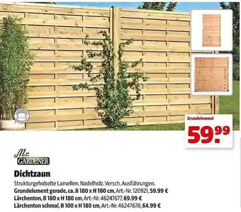 Hagebau Mr. gardener dichtzaun Angebot