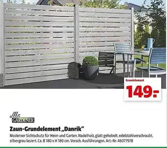 Hagebau Mr. gardener zaun-grundelement „danrik“ Angebot