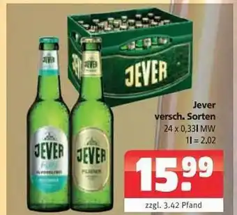 Getränkehaus Jever verschiedene sorten Angebot