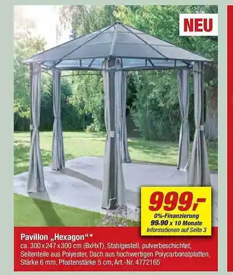 toom Baumarkt Pavillon „hexagon“ Angebot
