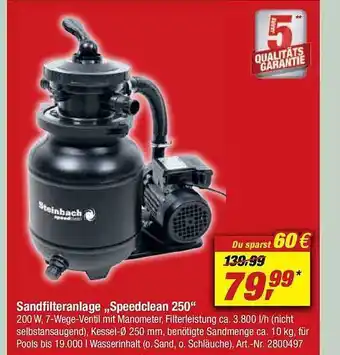 toom Baumarkt Steinbach sandfilteranlage „speedclean 250“ Angebot