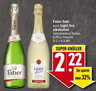 Edeka Neukauf Faber Sekt auch light Live alkoholfrei 0,75L Angebot