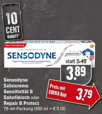 Edeka Neukauf Sensodyne Zahncreme Sensitivität & Zahnfleisch oder Repair & Protect 75ml Angebot