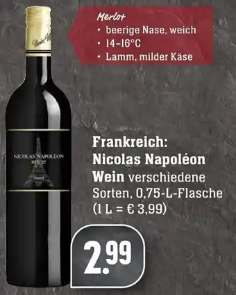 Edeka Neukauf Nicolas Napoléon Wein 0,75L Angebot