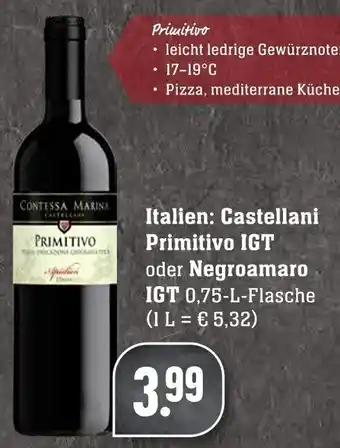 Edeka Neukauf Castellani Primitivo IGT oder Negroamaro IGT 0,75 L Angebot