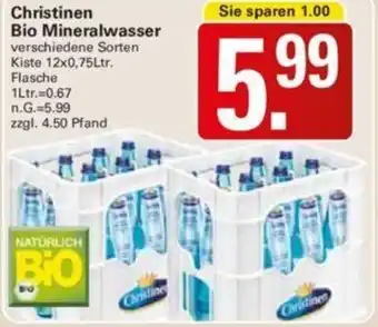 WEZ Christinen Bio Mineralwasser Kiste 12x0,75Ltr. Flasche Angebot