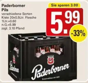 WEZ Paderborner Pils Kiste 20x0,5Ltr. Flasche Angebot