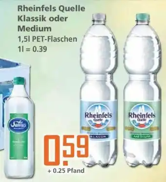 Klaas und Kock Rheinfels Quelle Klassik oder Medium 1,5 l PET Flaschen Angebot