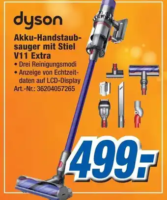 Expert Technomarkt Dyson Akku Handstaubsauger mit Stiel V11 Extra Angebot