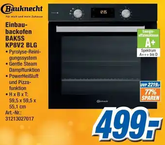 Expert Technomarkt Bauknecht Einbaubackofen BAK5S KP8V2 BLG Angebot