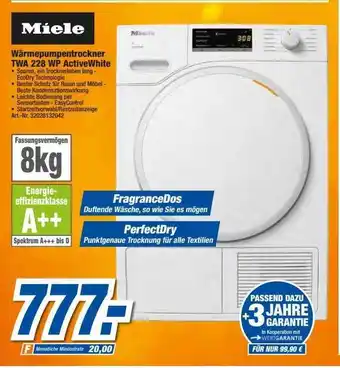 expert Techno Land Miele wärmepumpentrockner twa228wp activewhite Angebot