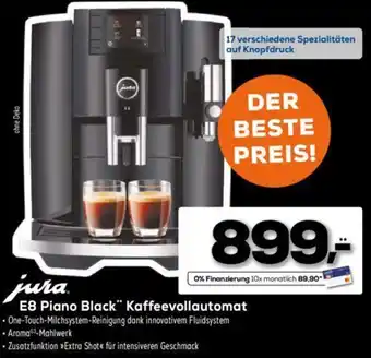 Euronics jura E8 Piano Black Kaffeevollautomat Angebot