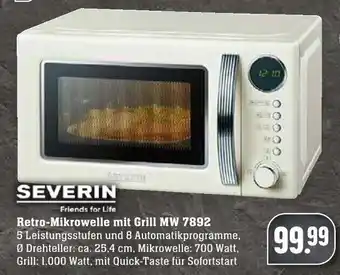 Edeka Neukauf Severin Retro Mikrowelle mit Grill MW 7892 Angebot