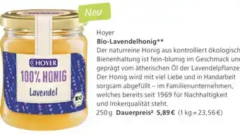 Alnatura Hoyer Bio Lavendelhonig 250 g Angebot