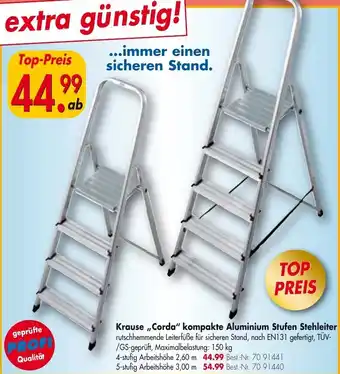 Eder Profi Krause Corda kompakte Aluminium Stufen Stehleiter Angebot