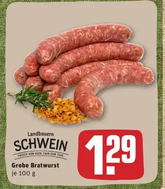 REWE Grobe Bratwurst 100g Angebot