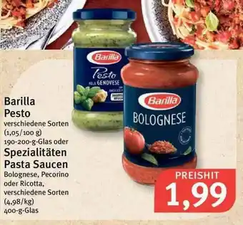 Feneberg Barilla Pesto Oder Spezialitäten Pasta Saucen Angebot