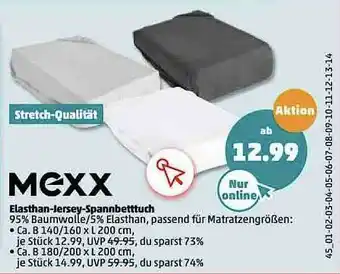 PENNY Mexx Elasthan-jersey-spannbetttuch Angebot