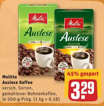 REWE Melitta Auslese Kaffee 500 g Angebot