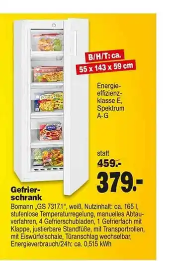 Repo Markt Gefrierschrank Bomann Gs7317.1 Angebot