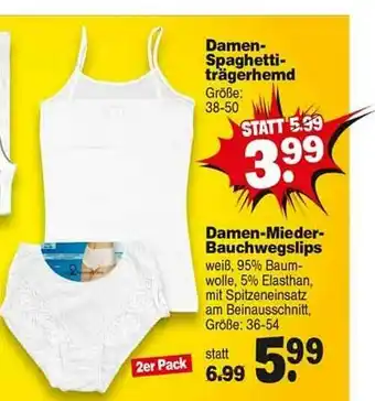 Repo Markt Damen-spaghettiträgerhemd Oder Damen-mieder-bauchwegslips Angebot